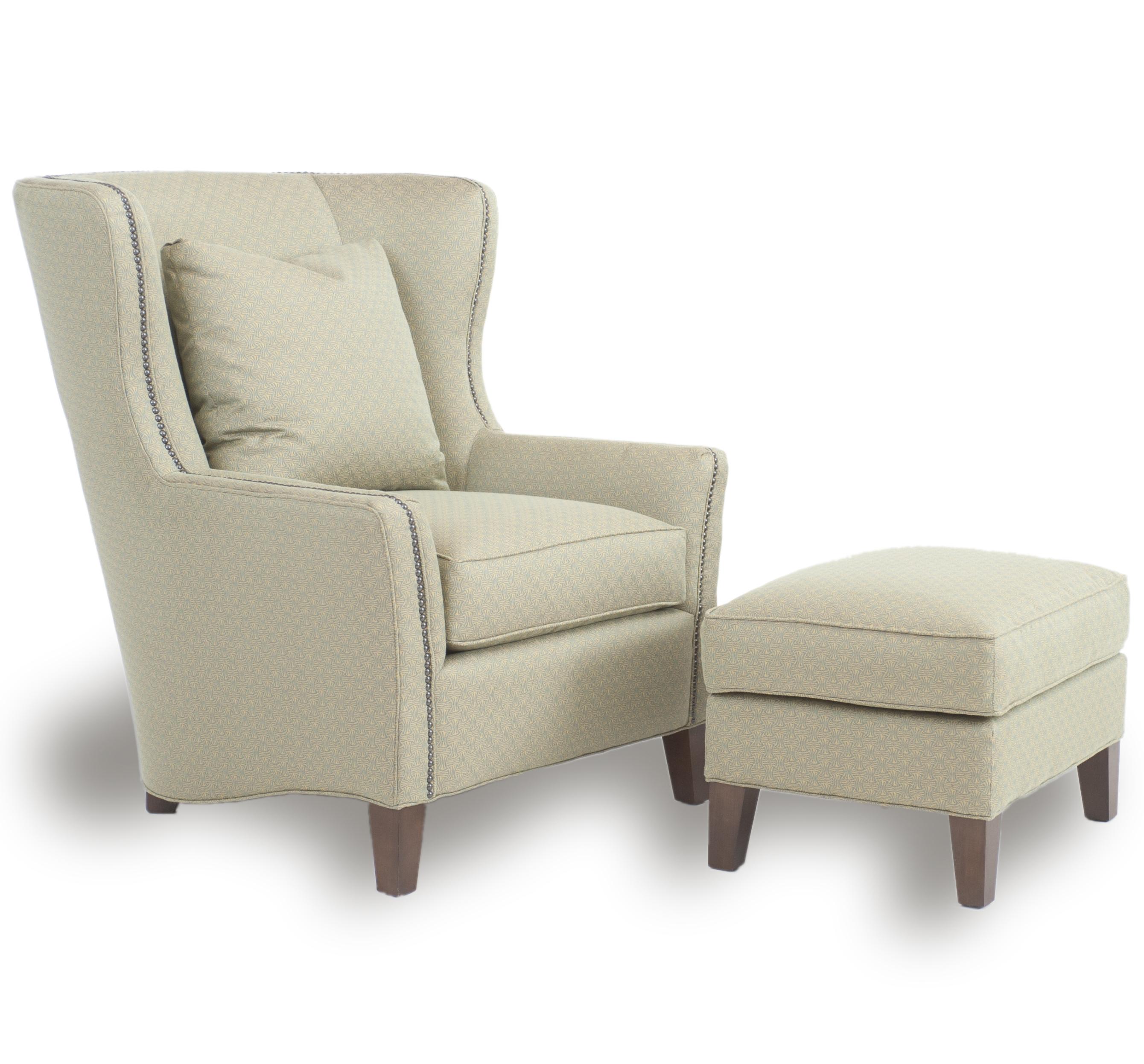 Smith Brothers Accent Chairs and Ottomans SB 82530+40 F Wingback Chair and Ottoman Westrich